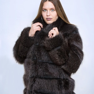 Leder & Pelz Fuchsjacke, edle Fuchsjacke, Frauen Pelzjacke, Luxus Fuchsjacke, Girly Jacke, warme Fuchsjacke, Haut Fuchsjacke,