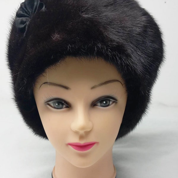 Classy Brown Mink Fur Hat, Mink Fur Hat, Elegant Mink Fur Cap, Classy Mink Fur Cap, Elegant Mink Fur Cap