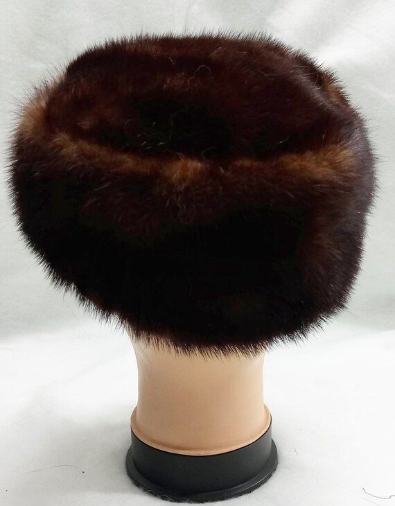 Brown Mink Fur Hat: Handmade Luxury Winter Cap - Etsy display picture 3