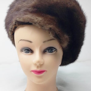 Brown Fur Beret, Mink Fur Beret, Mink Fur Hat, Mink Fur Cap, Brown Mink Hat, Mink Fur Beret, Brown Mink Fur Beret
