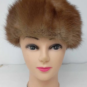 Brown Mink Fur Hat, Mink Fur Hat, Mink Fur Beret, Brown Mink Hat, Brown Mink Beret, Brown Mink Beret, Mink Fur Hat,