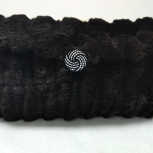 Ribbed Black Castor Fur Clutch, Black Fur Clutch, Beaver Fur Clutch, Women Ribbed Fur Clutch, Women Fur Clutch, Black Fur Clutch, Clutch