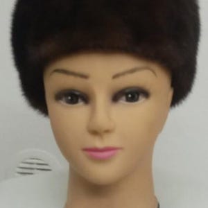 Classy Brown Mink Fur Hat, Brown Mink Fur Hat, Brown Mink Fu Beret, Mink Fur Beret, Mink Fur Cap