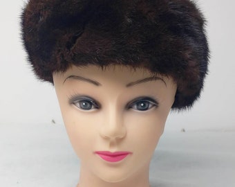 Brown Mink Fur Hat, Elegant Mink Fur Hat, Women Fur Hat, Classy Mink Fur Hat, Brown Fur Hat