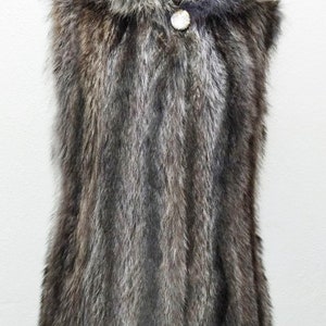 Hooded Raccoon Fur Vest,Skin Fur Vest,Raccon Sleevless Jacket,Skined Sleevless Jacket,Fur Vest,Sleevless Jacket,Raccoon Waistcoat,Fur Vest