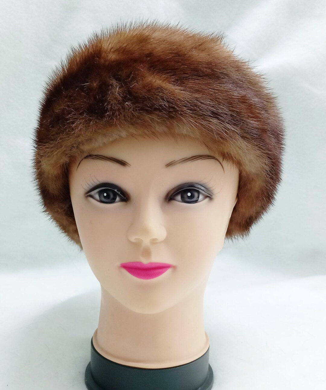 Brown Mink Fur Hat Brown Mink Fur Cap Brown Astragan Fur Etsy