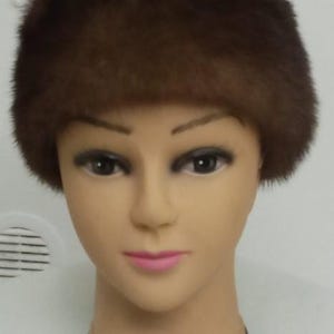 Brown Mink Beret, Luxury Brown Mink Beret, Natural Mink Fur Beret,Mink Fur Beret, Elegant Mink Fur Beret,Vintage Mink Fur Beret