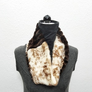 Snood Scarf,Mink Snood Scarf, Natural Mink Fur, Luxury Mink Scarf Double Faced Mink Scarf,Brown Mink Scarf