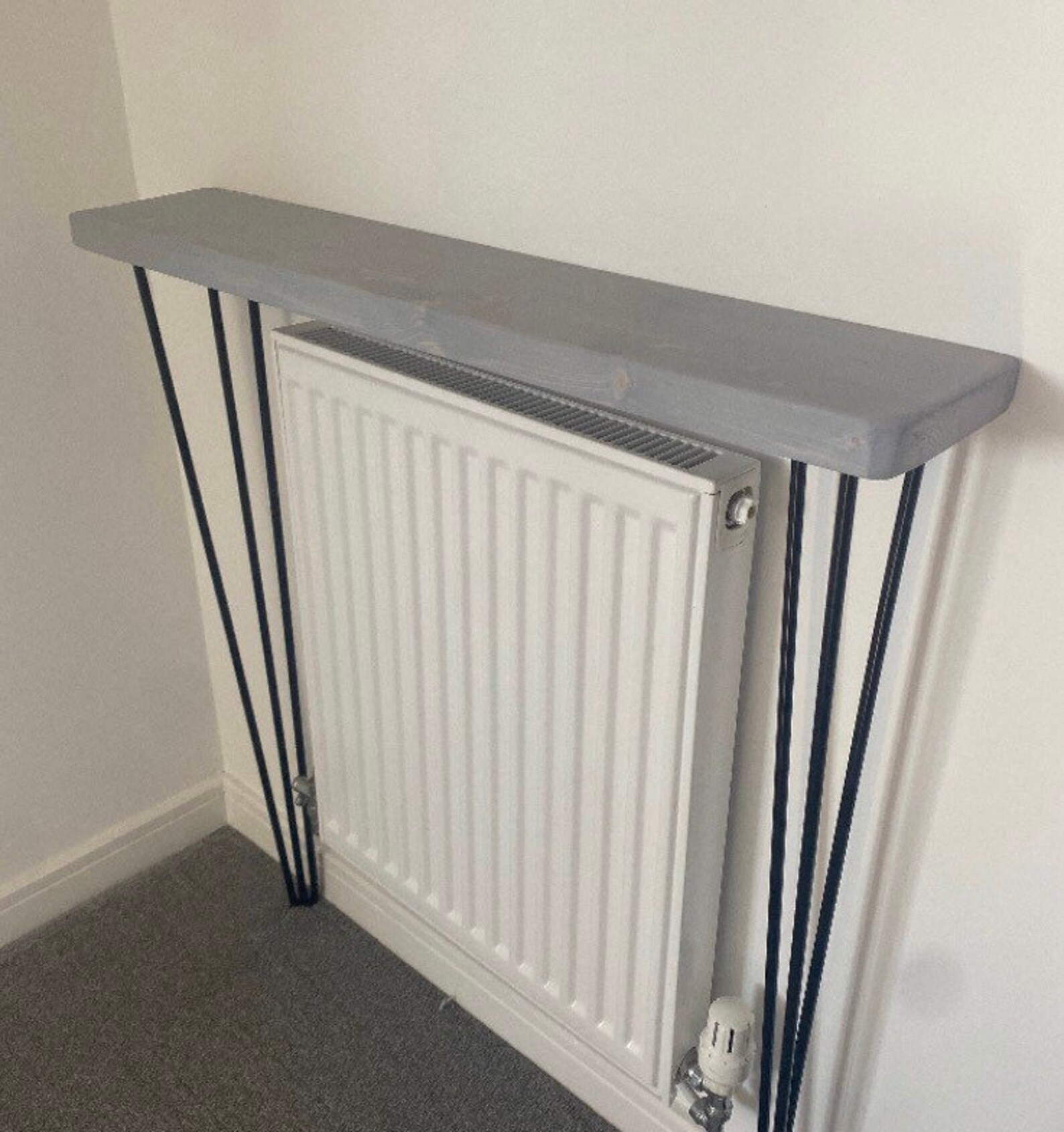 Wooden console table with hairpin legs radiator shelf FREE Etsy