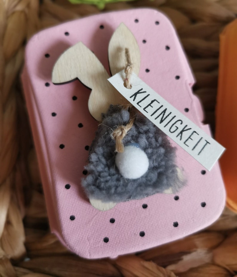 Wachtelei Mini 6 Eier Karton-Geschenk-Ostern-Mitbringsel-Happy Easter-Geburtstag-Geldgeschenk-Gutschein Verpackung-Kleinigkeit-Gastgeschenk Rosa