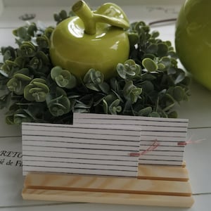 card stand photo strip card holder wood type strip