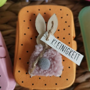 Wachtelei Mini 6 Eier Karton-Geschenk-Ostern-Mitbringsel-Happy Easter-Geburtstag-Geldgeschenk-Gutschein Verpackung-Kleinigkeit-Gastgeschenk Orange