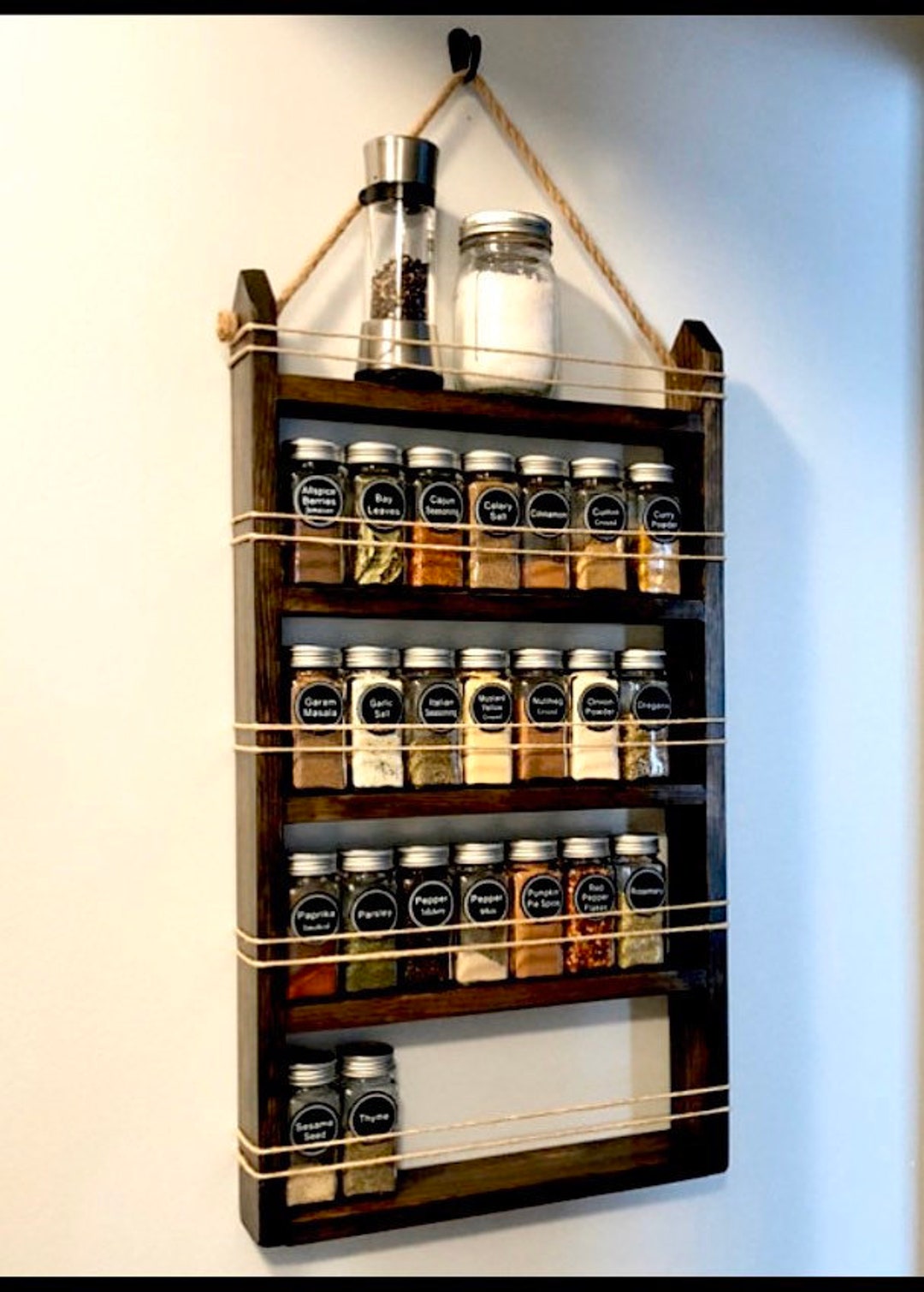 Spice Bottle Clips Rack Kitchen Storage Wall Mount Adhesive Spice