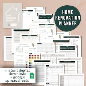 Homerenovatieplanner Checklist huis verbouwen Afdrukbare gids verbouwen renovatieorganisatie verbouwplanner digitale gids voor verbouwen huis