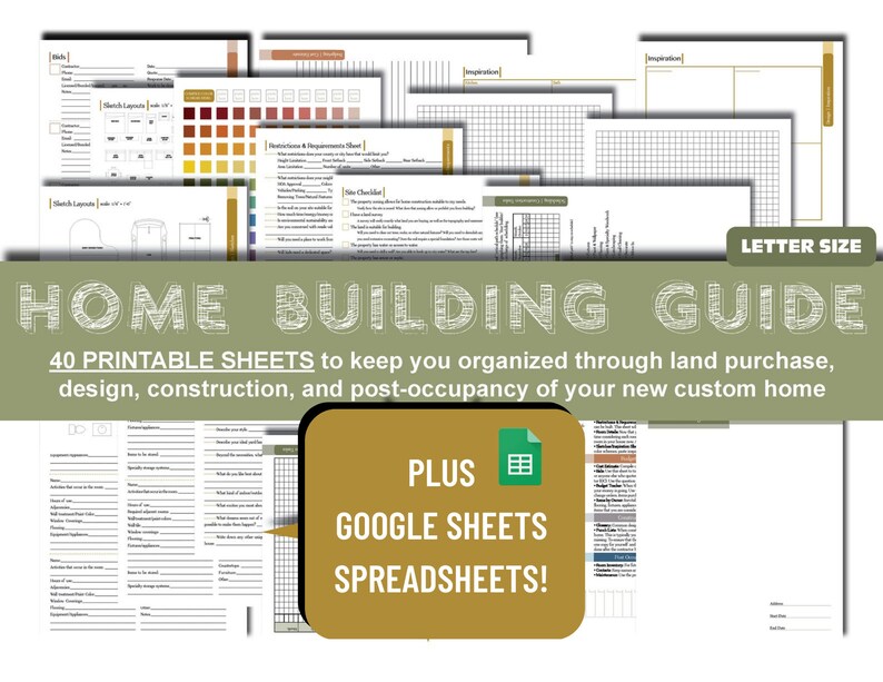 Home Building Planner Printable Guide - Etsy
