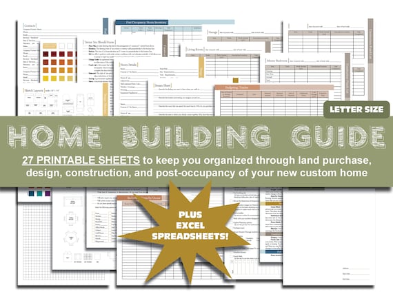 Home Building Planner Printable Guide | Etsy