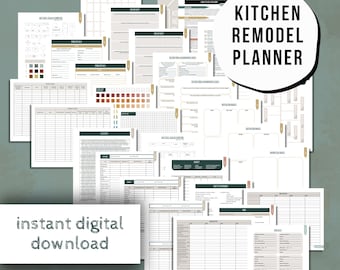 Kitchen Remodel Planner design guide kitchen custom planner Farmhouse kitchen renovation Modern remodel planner new kitchen design checklist