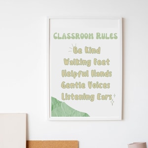 Druckbare Klassenzimmerregeln - neutrale Weisen (minimalistisches Klassenzimmer)