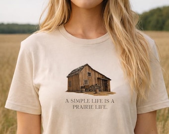 Prairie Life Cotton T-Shirt, Nostalgic Little House Shirt