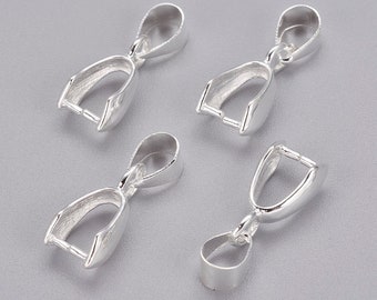 Jewellery Craft Design Silver Plated Necklace Hanging Loop Bail Bails 14mm 18mm