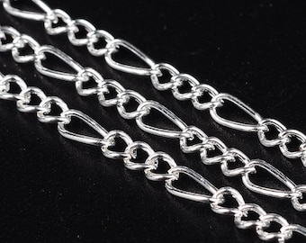 5m Continuous Length Open Iron Figaro Chain 3 x 7 x 1mm Antique Bronze Chain