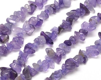 Long Strand of Natural Amethyst Chip 5 - 8mm Beads