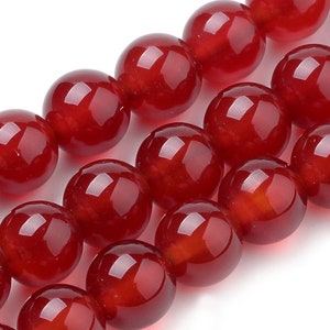 Natural Dyed Red Carnelian Loose Beads Round 8mm