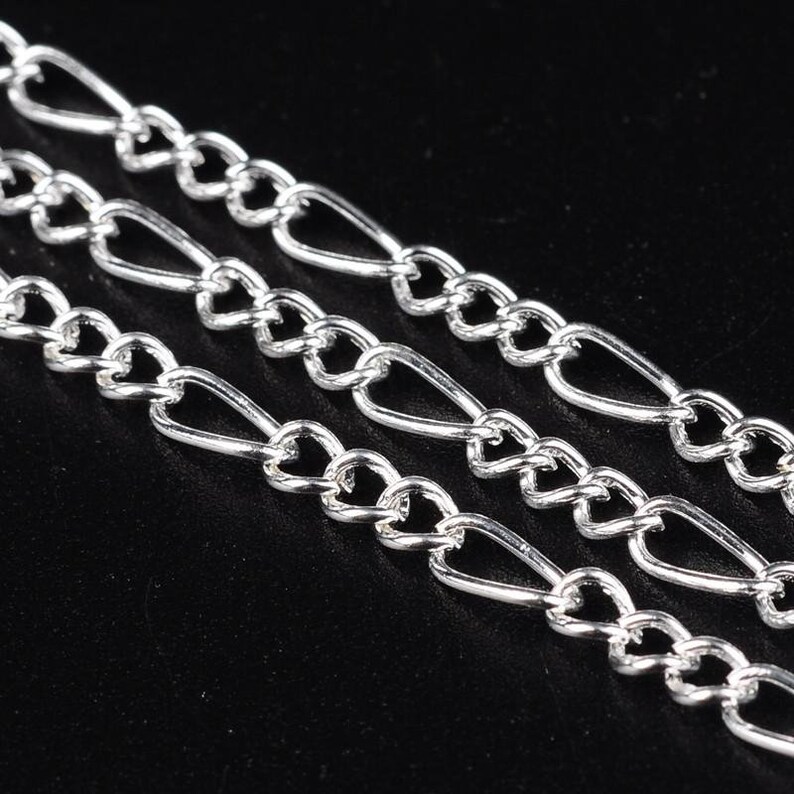 5m Continuous Length Open Iron Figaro Chain 3 x 7 x 1mm Antique Bronze Chain