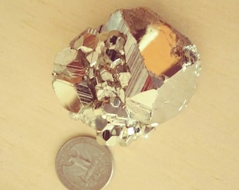 Pyrite specimen bright / Pirita especimen brillante. Cubic Form from Perú / Pyrite Rough Excellent specimen Huanzalá Mine Free shipping