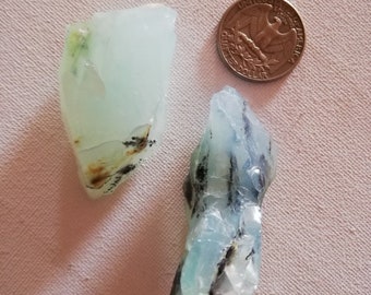 Blue Opal (Andean Blue Opal) 57.7 grams / Opalo Azúl (Opalo Andino) 2 Specímenes / 2 especimen / Peruvian / free shipping - envío gratis