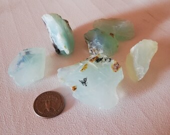 Blue Opal (Andean Blue Opal) 151.3 grams / Opalo Azúl (Opalo Andino) 6 Specimens / 6 especimen / Peruvian / free shipping - envío gratis