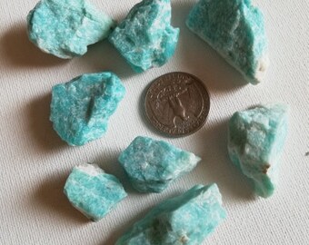 Amazonite Rough 8 Specimens 75,5 grams (From Perú). Amazonita Aspera 8 Especímenes 75,5 gramos (De Perú). Free shipping - envío gratis