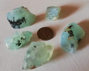 Blue Opal (Andean Blue Opal) 76.1 grams/ Opalo Azúl (Opalo Andino) 5 Specimen / 5 especimen / Peruvian / free shipping - envío gratis