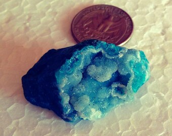 Chrysocolla Drusy 18 gram. Uitstekende specimen hoge helderheid. Peruaanse Turquoise/Crisocolla Drusy 18 gramos excelente especimen. Brillante
