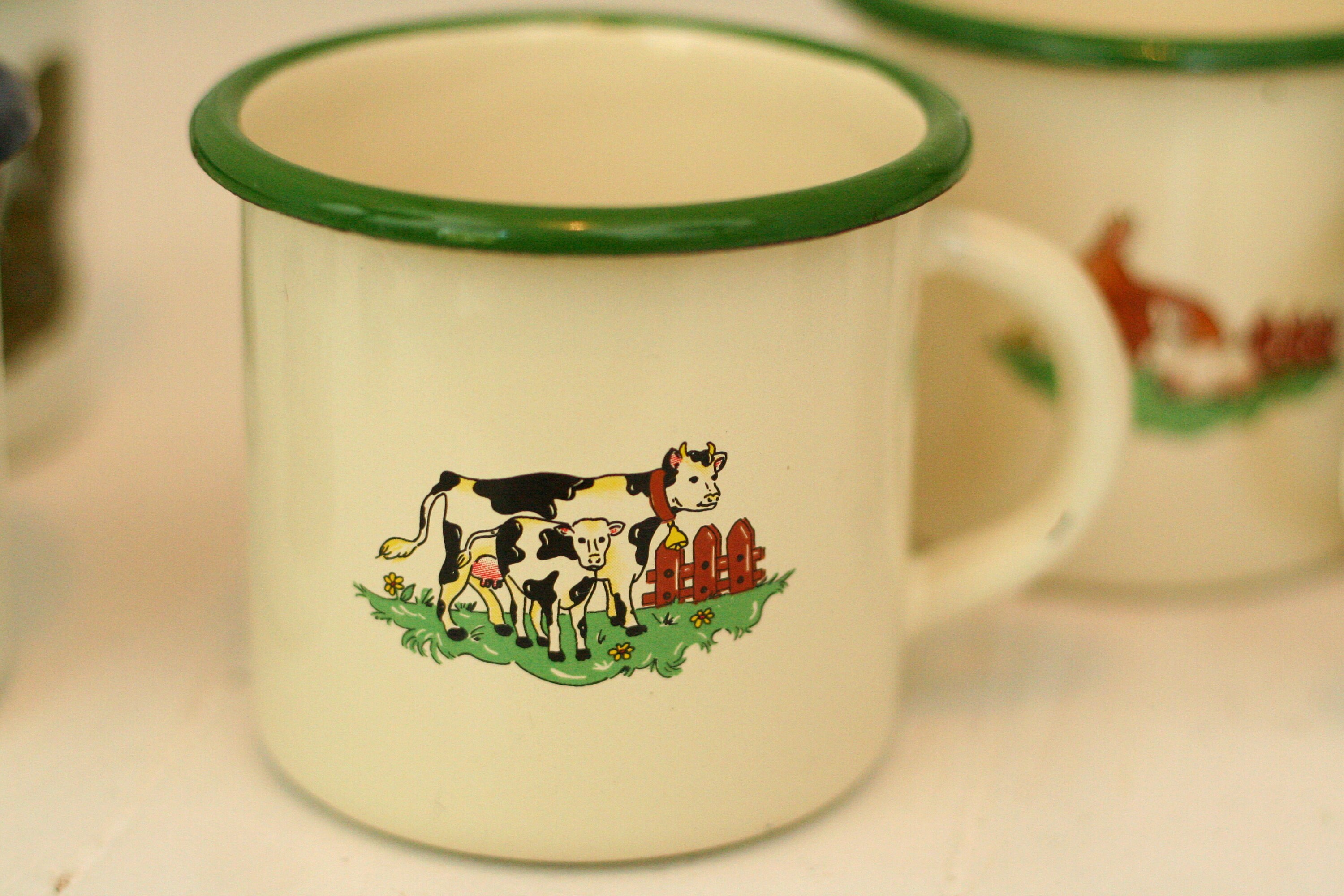 Vintage Enamel Mugs camping mugs camper Van Tin Cups Etsy