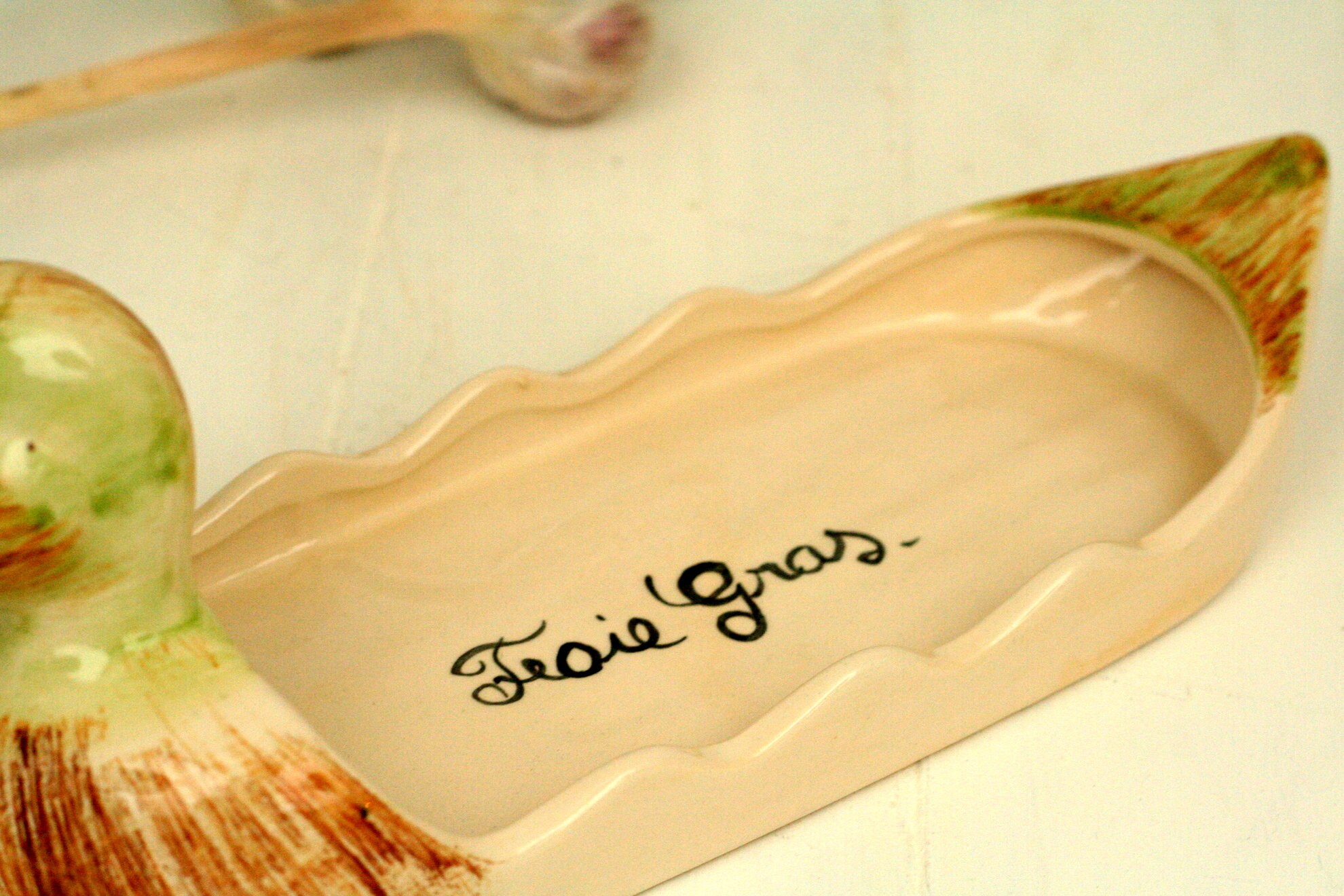 Pâté Foie Gras Dish Foie Gras Serving Dish French Vintage Plate Duck Goose Head Liver Paté Plate