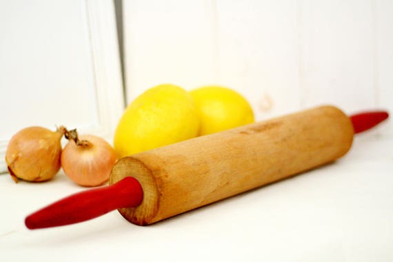 Vintage French Rolling Pin French Kitchen Utensil Retro 1950s French Kitchen Wooden Rolling Pin