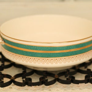 Vintage serving dish – soup tureen - Keeling Losol Ware - Art Deco tureen green and white - Staffordshire potteries – tableware