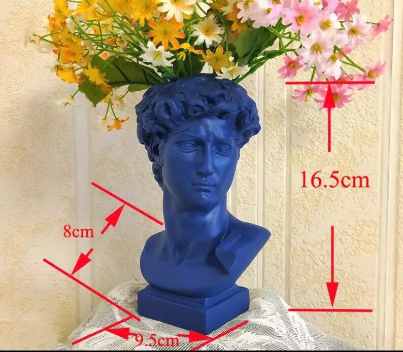 David Head Bust Vase Etsy