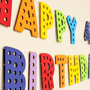 Custom Rainbow Happy Birthday Banner - Personalized Name Party Decor - Colorful Cardstock Garland