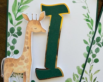 Safari banner babyshower | Aquarel jungledieren, It's a Boy
