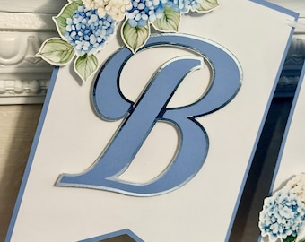 Bride to Be Banner, Baby Blue Hydrangea Coquette Bridal Shower Decoration