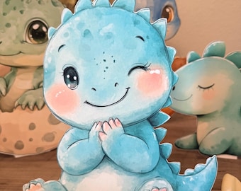Hatching Soon Dinosaur Baby Shower Centerpieces, Freestanding Dino Decor Set