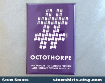 Octothorpe the Podcast fridge magnet, rectangular 79mm 54 mm hand-pressed fridge magnet