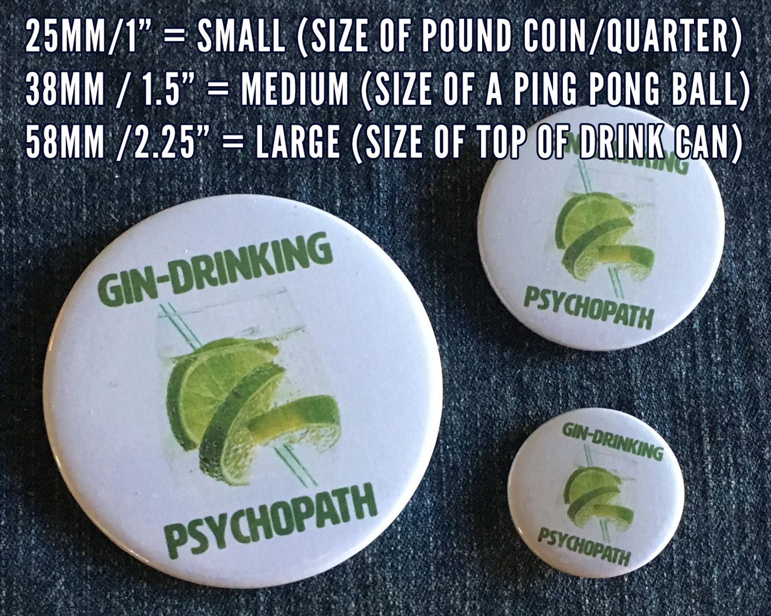 Gin Drinking Psychopath Pin Button Badge Funny Gin Lovers Etsy