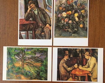 Paul Cézanne, 4 art postcards, vintage, scrapbooking, card making, mixed techniques