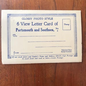 Souvenir de Portsmouth et Southsea en six photos antiques de style accordéon