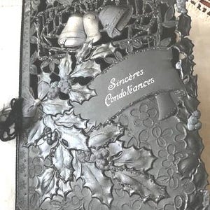 Carte de sympathie noire, de condoléances, années 20, papiers éphémères