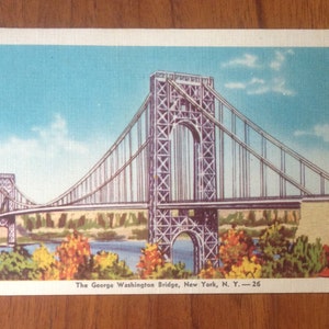 Carte postale vintage Le pont George Washington, New York, N.Y.