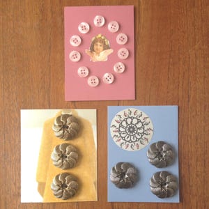 Cartes uniques de boutons vintage, étiquettes cadeaux, cartes de souhaits, scrapbooking, collages